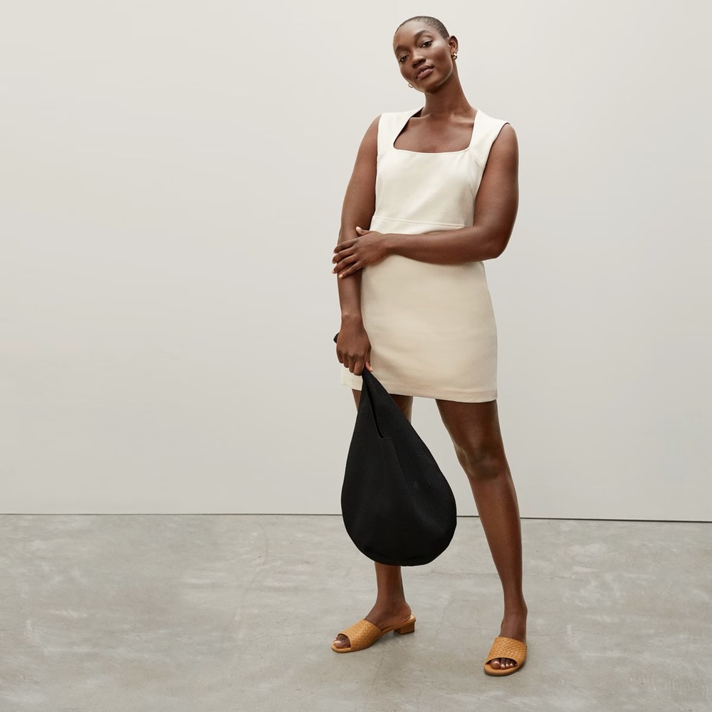 Everlane cream 90s stretch minidress